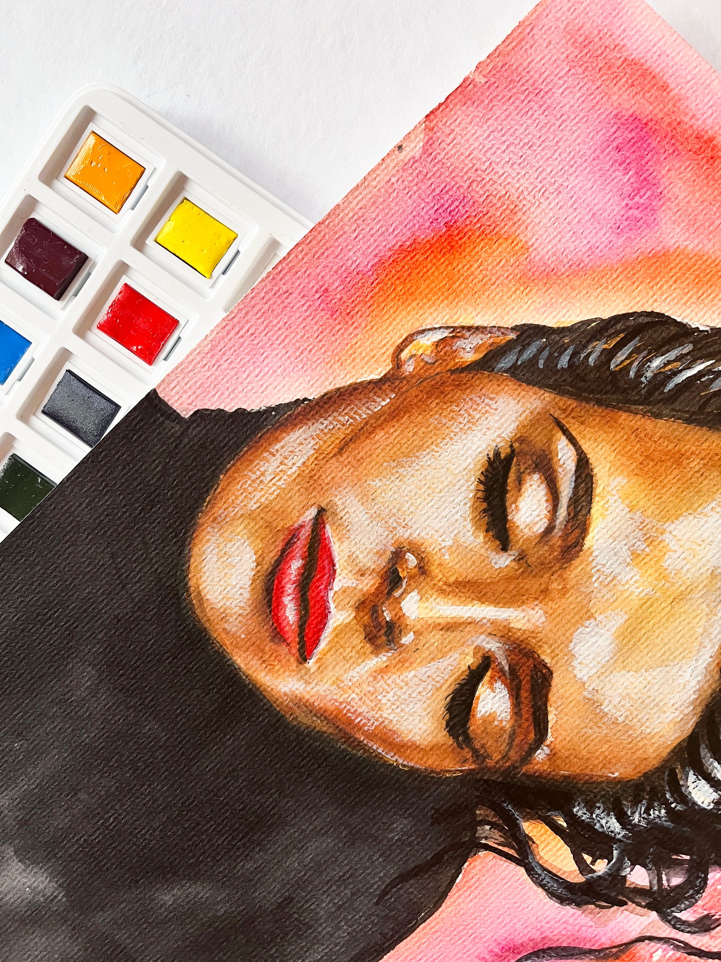 Juliette Binoche, ORIGINAL Watercolor Painting, Artwork by Svetlana Pelin