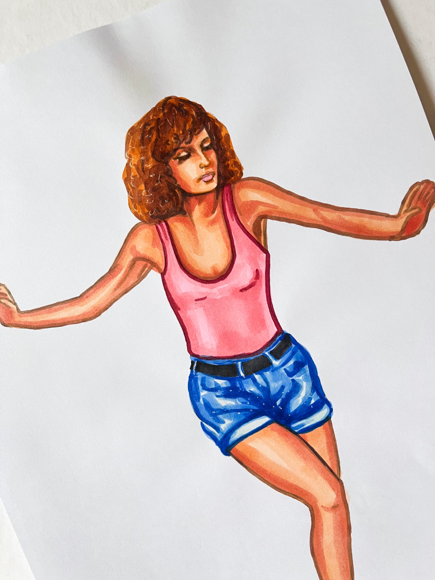 Dirty Dancing, Jennifer Grey, ORIGINAL Marker drawing, Artwork by Svetlana Pelin