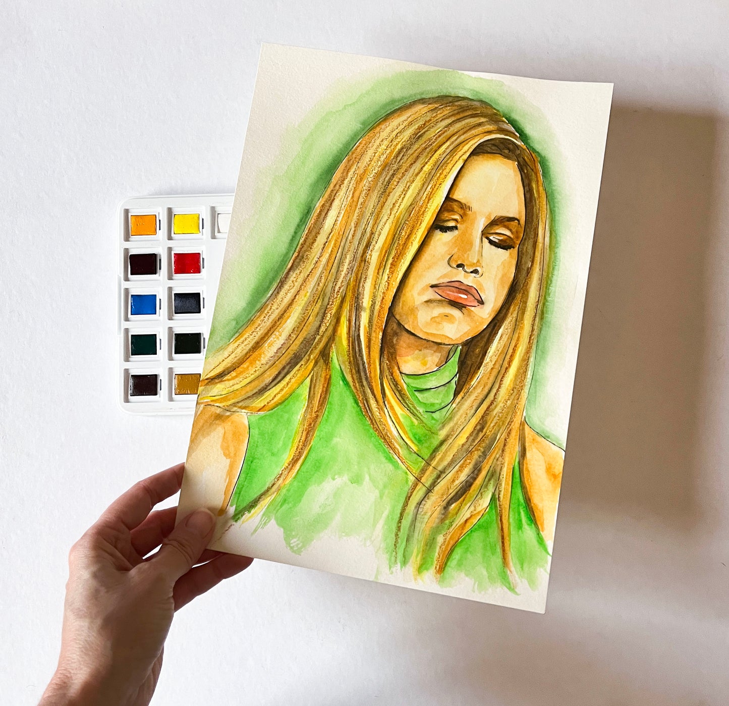 Jennifer Aniston, Rachel Green, Friends, ORIGINAL Watercolor Painting, Artwork by Svetlana Pelin