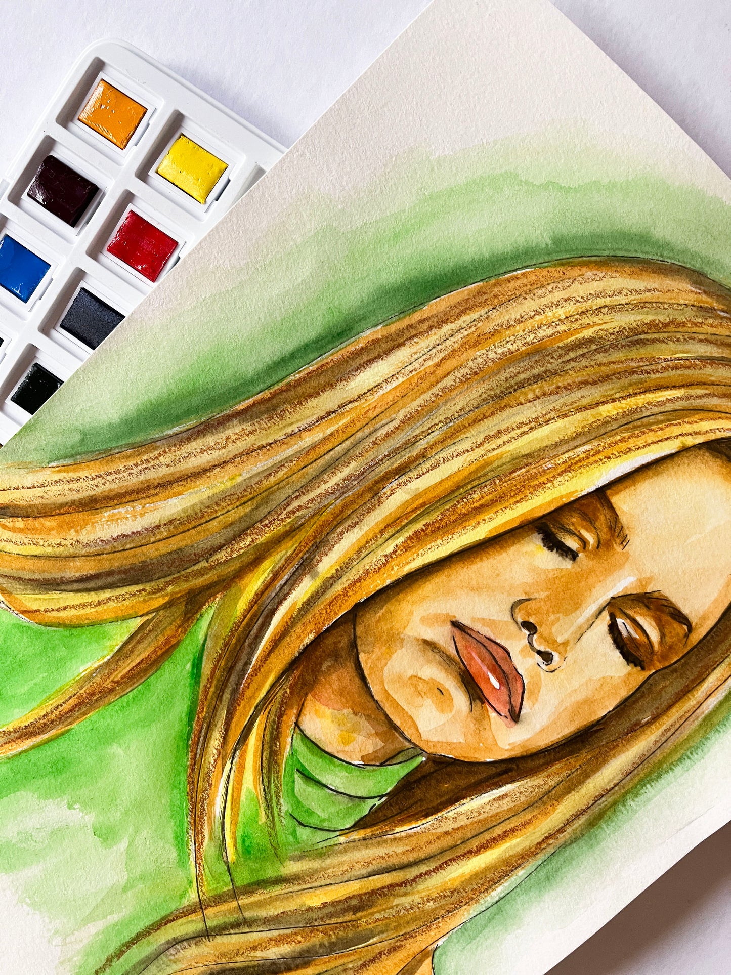 Jennifer Aniston, Rachel Green, Friends, ORIGINAL Watercolor Painting, Artwork by Svetlana Pelin
