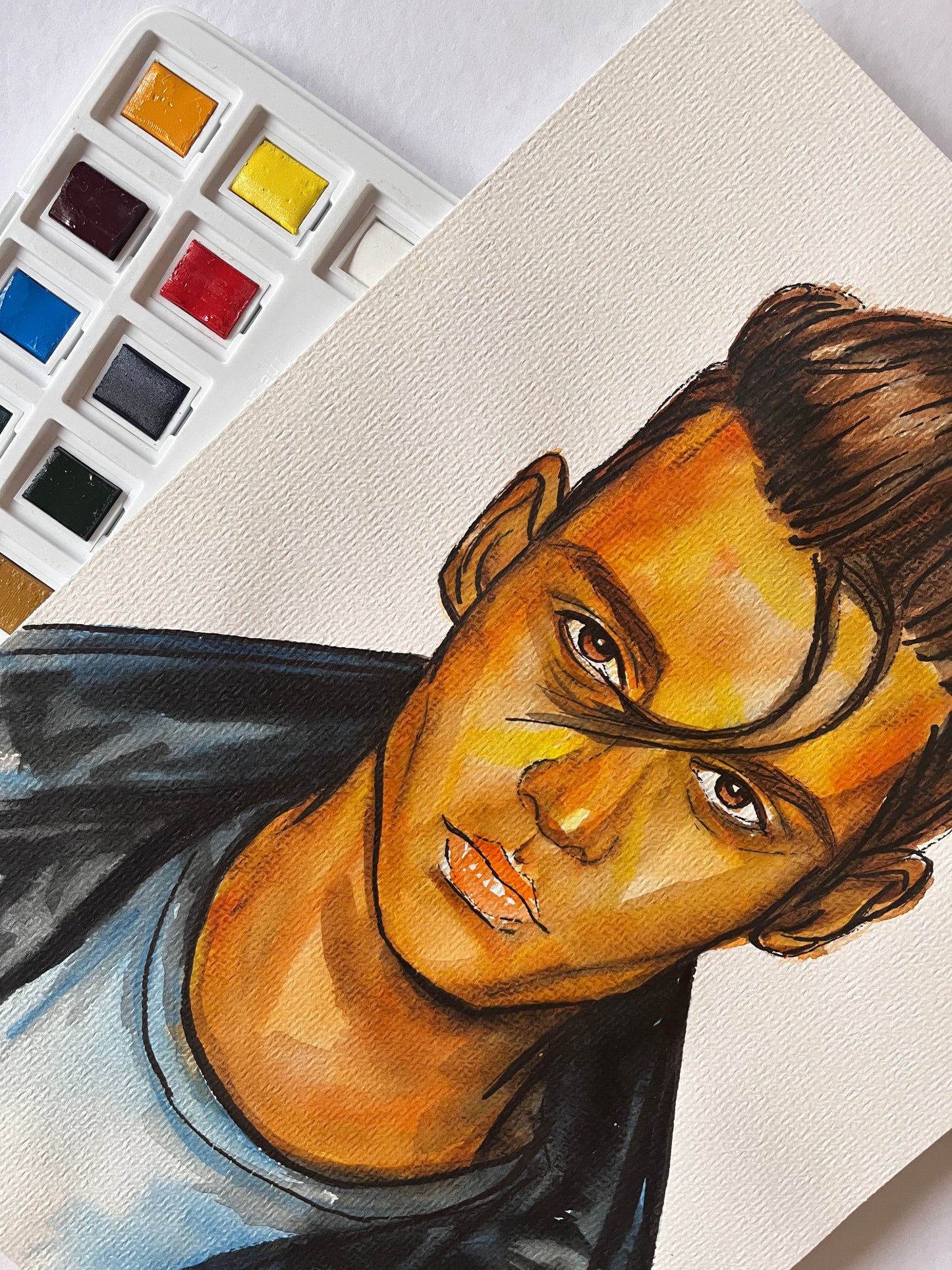 Johnny Depp, Cry-Baby, ORIGINAL Watercolor Painting, Artwork by Svetlana Pelin