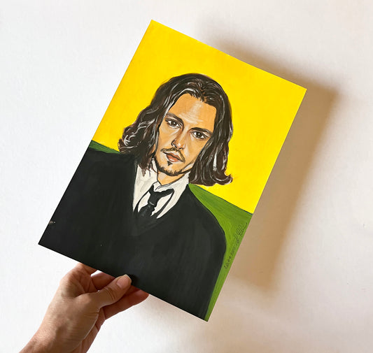 Johnny Depp, ORIGINAL Gouache Painting, Artwork by Svetlana Pelin