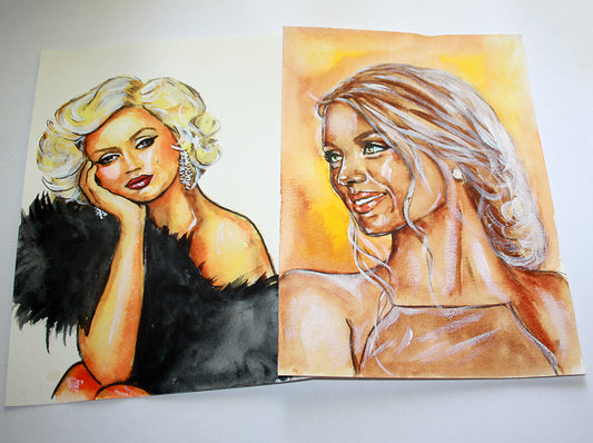 Ana de Armas, ORIGINAL Watercolour Painting, Artwork by Svetlana Pelin