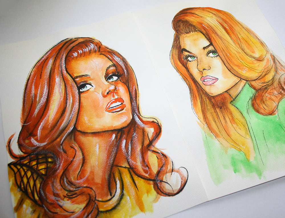 Ann-Margret, ORIGINAL Watercolour Painting, Artwork by Svetlana Pelin