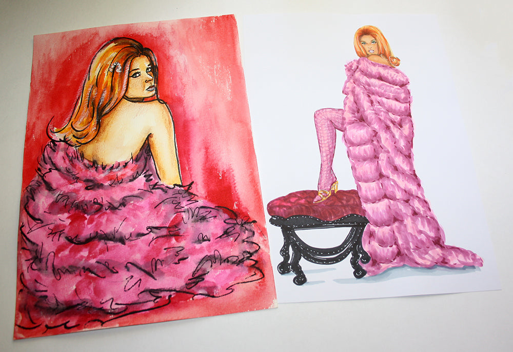 Ann-Margret, ORIGINAL Watercolour Painting, Artwork by Svetlana Pelin