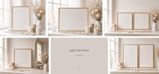 Light Oak Frame Collection · Set of 6