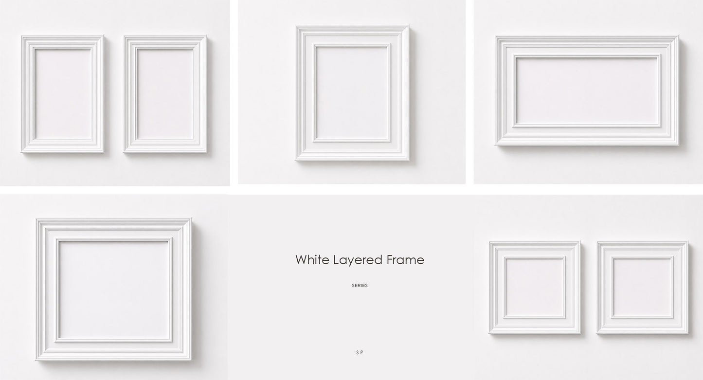 White Layered Frame Series · Set of 6