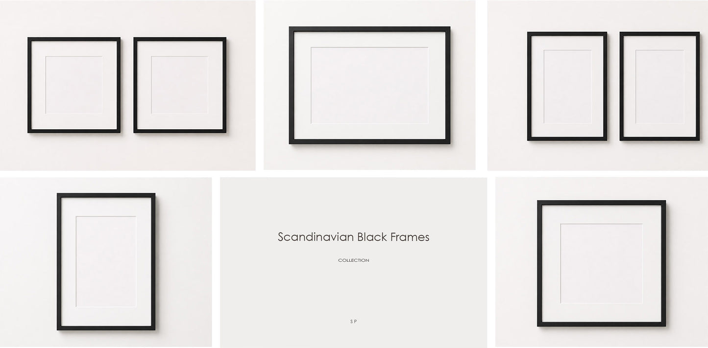 Scandinavian Black Frames · Set of 5