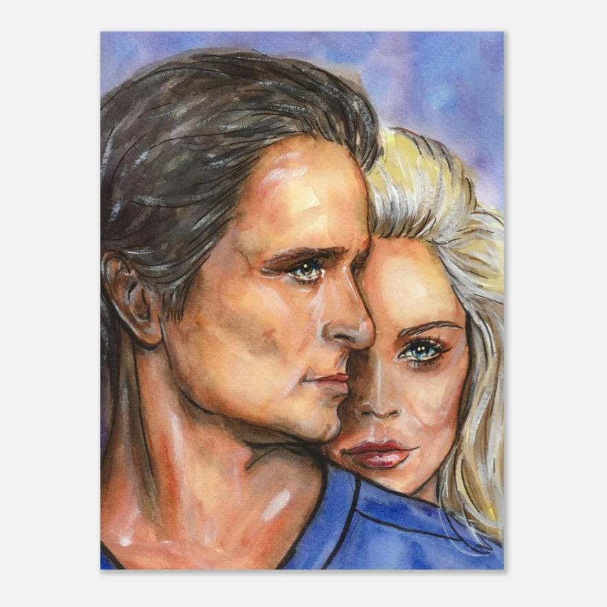 Sharon Stone and Michael Douglas in Basic Instinct