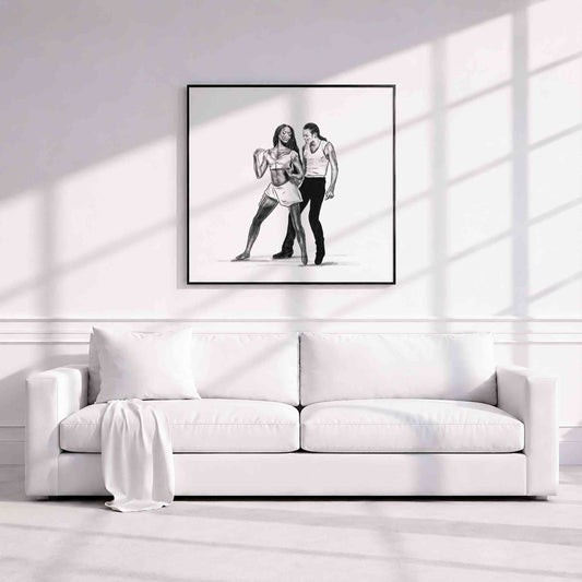Michael Jackson and Naomi Campbell | Framed Fine Art Print