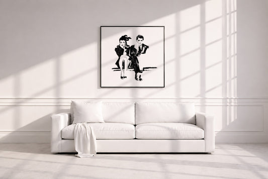Cary Grant and Ginger Rogers in Once Upon a Honeymoon. Museum Framed Print