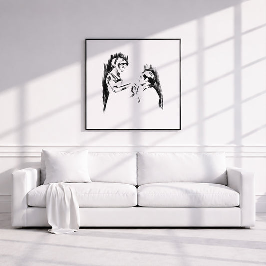 Kate Winslet and Leonardo DiCaprio in Titanic. Museum Framed Print