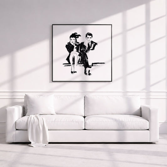 Cary Grant and Ginger Rogers in Once Upon a Honeymoon | Framed Fine Art Print