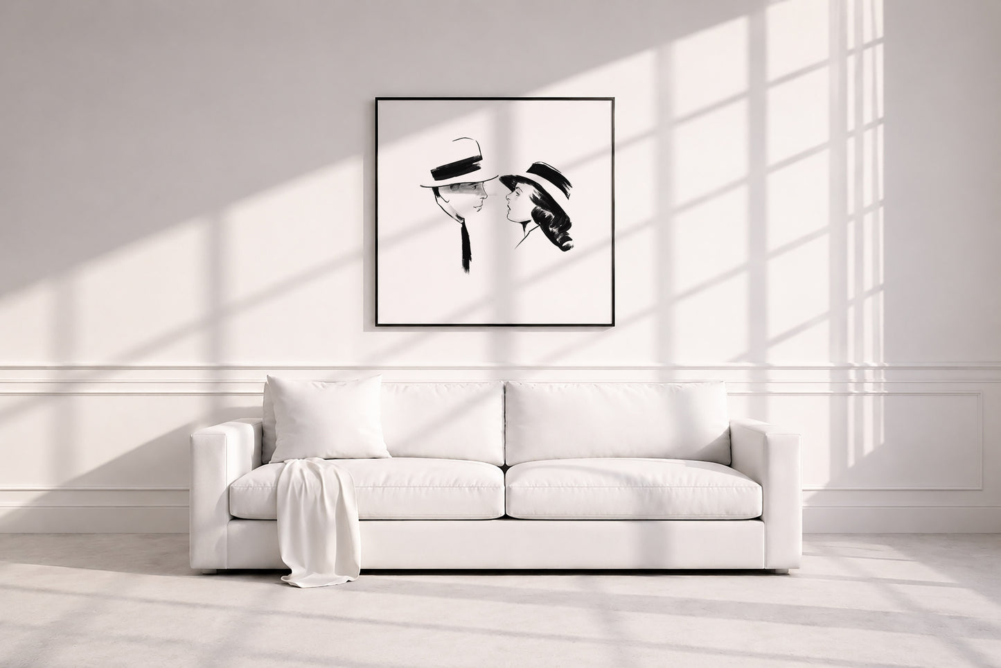 Humphrey Bogart and Ingrid Bergman in Casablanca. Museum Framed Print