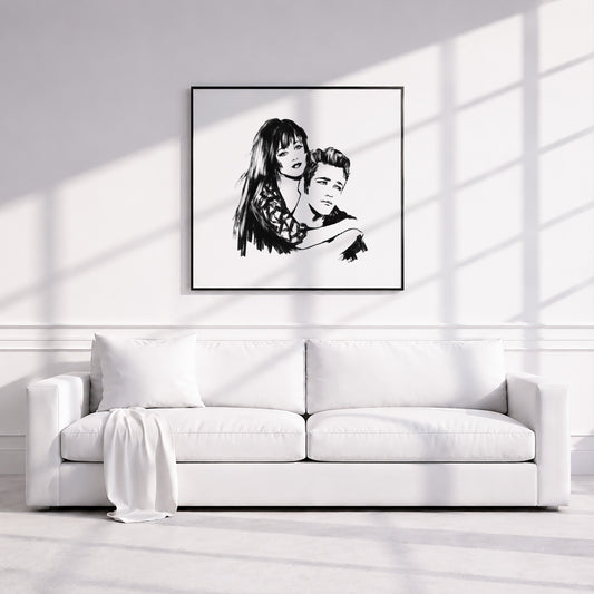 Shannen Doherty and Luke Perry in Beverly Hills 90210. Museum Framed Print