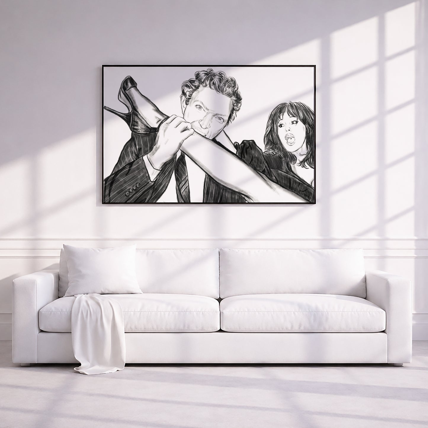 Monica Bellucci and Vincent Cassel. Museum Framed Print