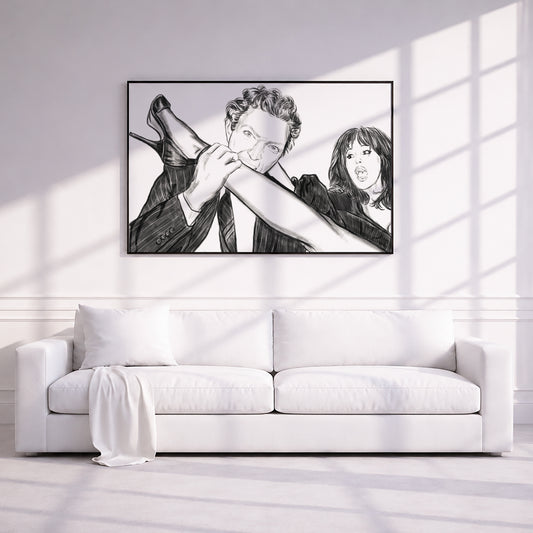 Monica Bellucci and Vincent Cassel. Museum Framed Print