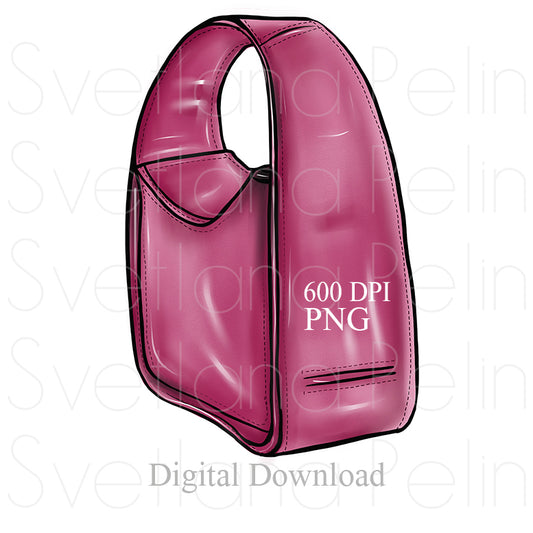 Pink Handbag, Digital Sticker, PNG, INSTANT Download