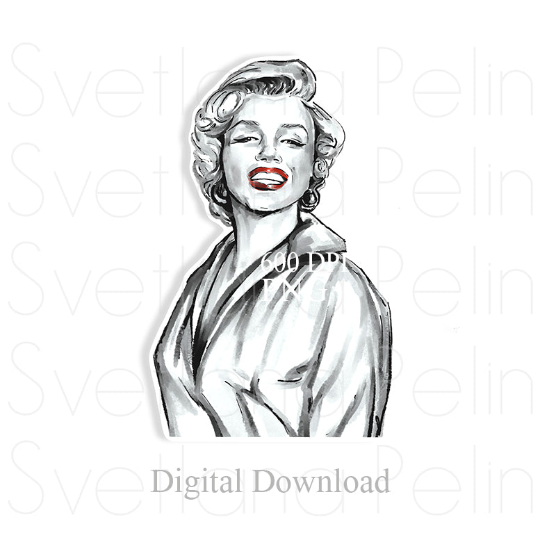 Marilyn Monroe, The Seven Year Itch, SYI, Digital Sticker, PNG, INSTANT Download