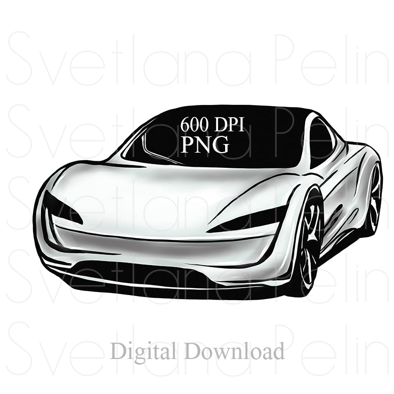 Luxury Car, Digital Sticker, PNG, INSTANT Download