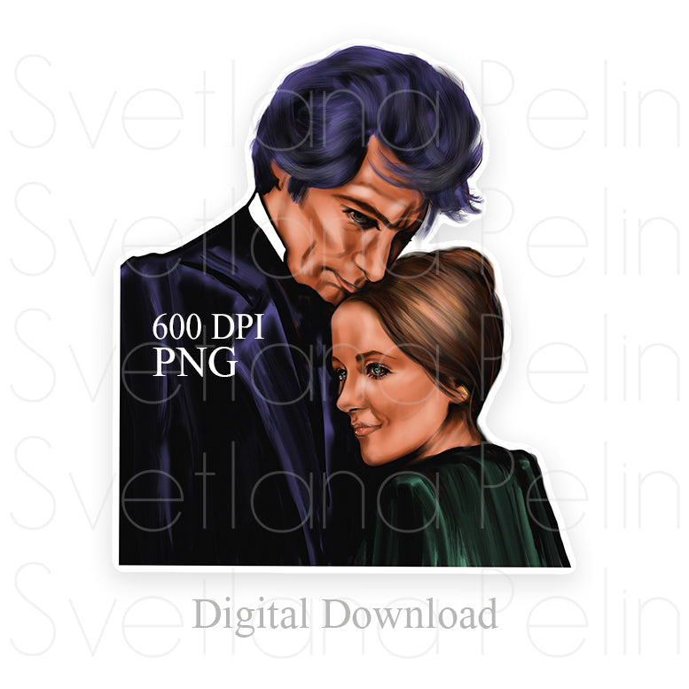 Timothy Dalton, Zelah Clarke, Jane Eyre, Digital Sticker, PNG, INSTANT Download