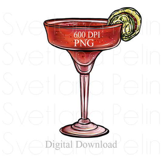 Bloody Mary, Cocktail, Drinks, Digital Sticker, PNG, INSTANT Download