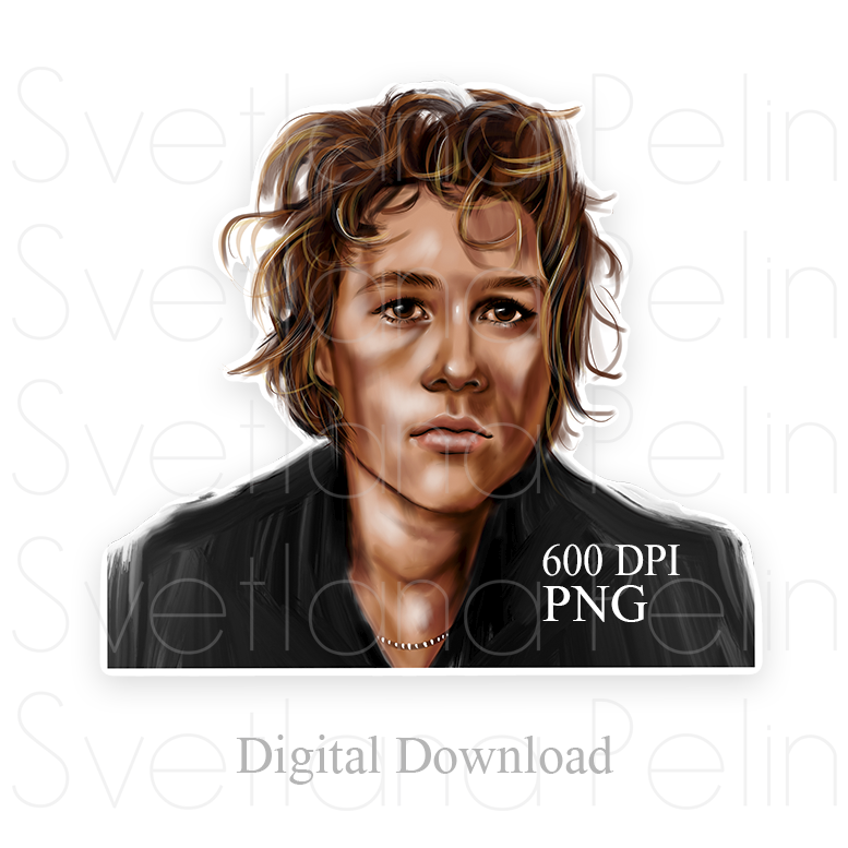 Heath Ledger, Digital Sticker, PNG, INSTANT Download