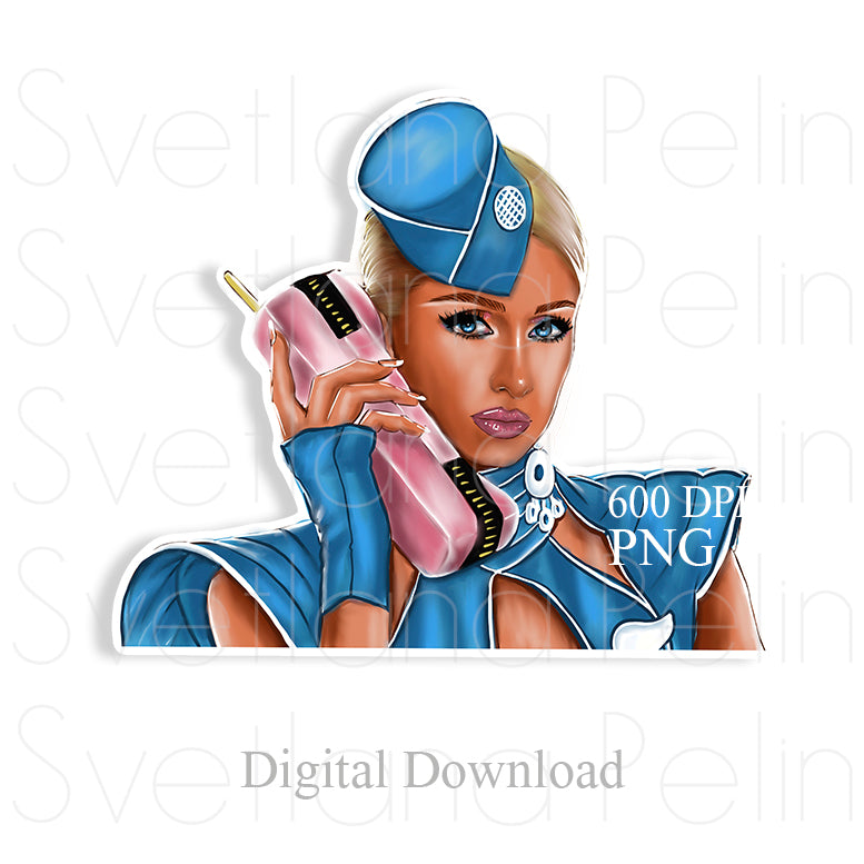 Paris Hilton, Digital Sticker, PNG, INSTANT Download