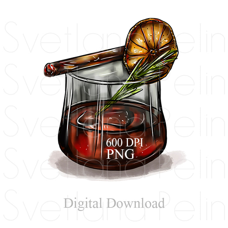 Cognac, Drinks, Digital Sticker, PNG, INSTANT Download