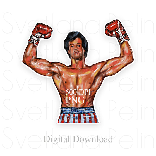 Sylvester Stallone, Digital Sticker, PNG, INSTANT Download