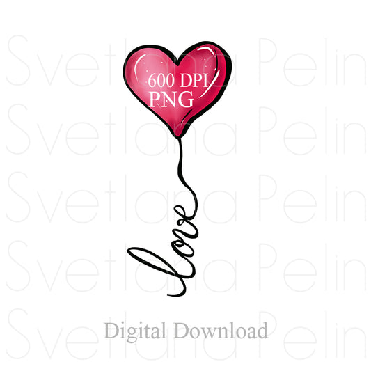 Love, Heart, Letters, Digital Sticker, PNG, INSTANT Download