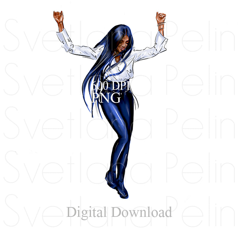 Naomi Campbell, Digital Sticker, PNG, INSTANT Download