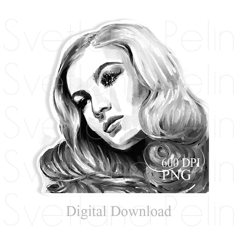 Veronica Lake, Digital Sticker, PNG, INSTANT Download