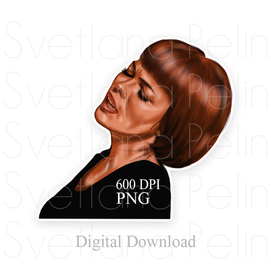 Mireille Mathieu, Digital Sticker, PNG, INSTANT Download