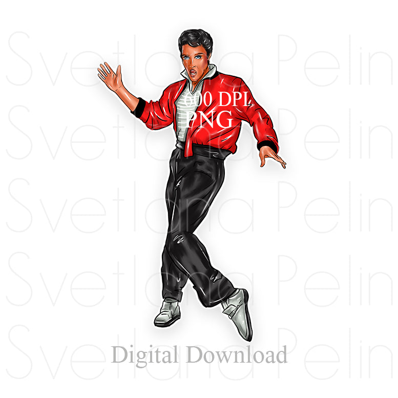 Elvis, Digital Sticker, PNG, INSTANT Download