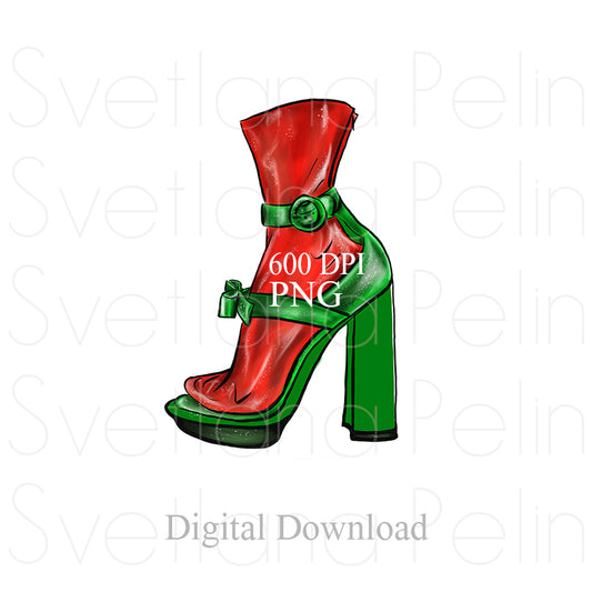 Christmas boots, Digital Sticker, PNG, INSTANT Download