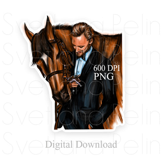 Tom Hiddleston, Digital Sticker, PNG, INSTANT Download