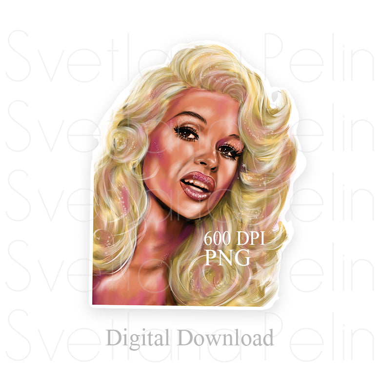 Jayne Mansfield, Digital Sticker, PNG, INSTANT Download