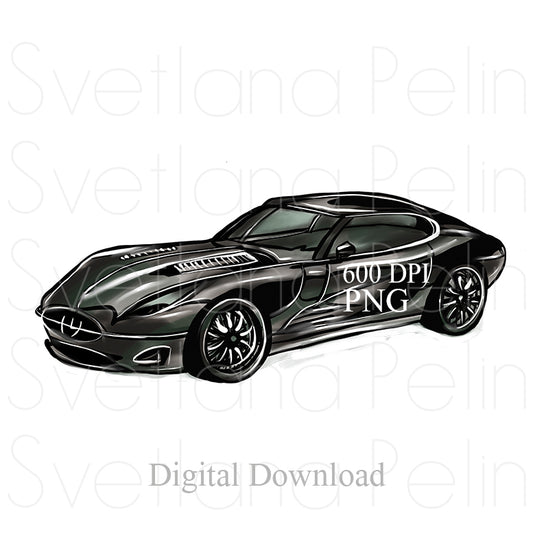 Luxury Car, Digital Sticker, PNG, INSTANT Download