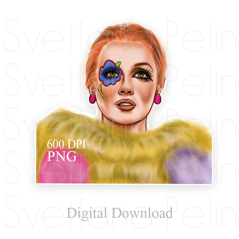 Julianne Moore, Digital Sticker, PNG, INSTANT Download