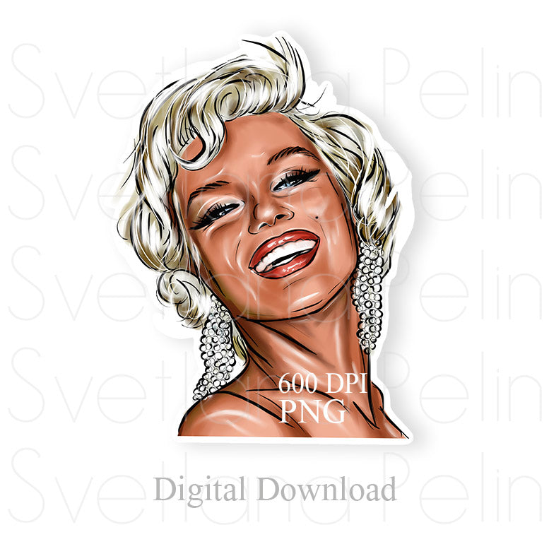 Marilyn Monroe, Digital Sticker, PNG, INSTANT Download