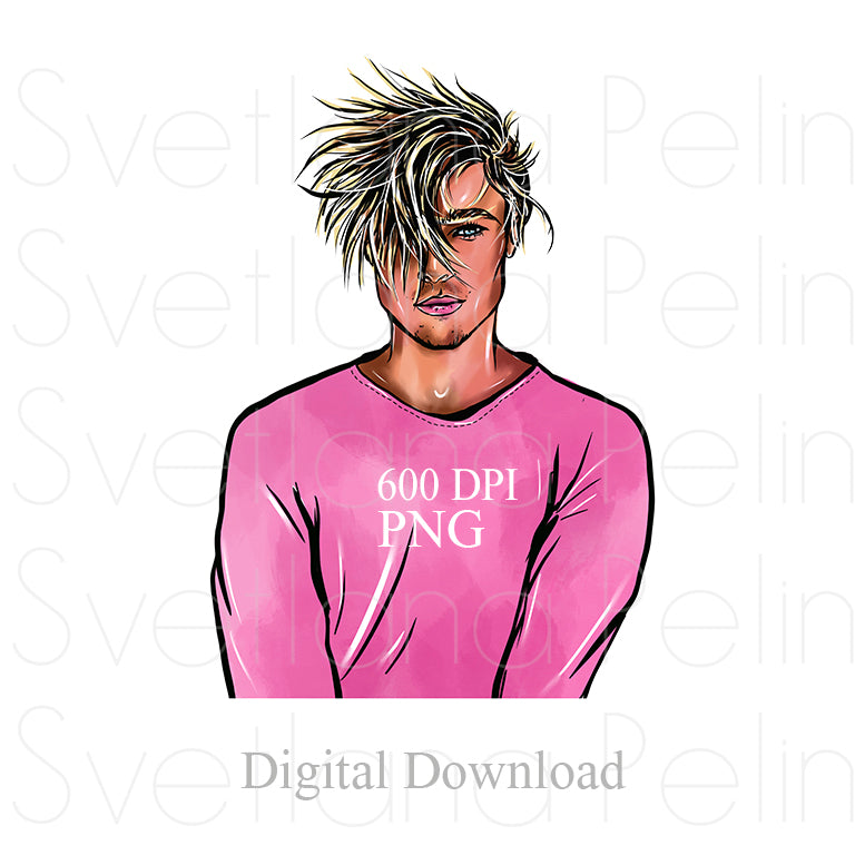 Brad Pitt, Digital Sticker, PNG, INSTANT Download