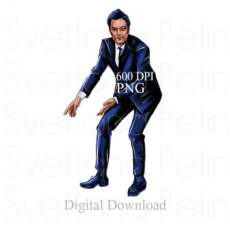 Jimmy Fallon, Digital Sticker, PNG, INSTANT Download