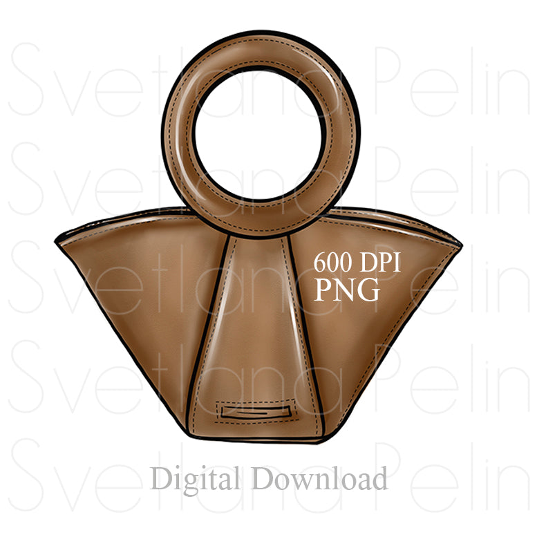 Bej Handbag, Luxury Bag, Digital Sticker, PNG, INSTANT Download