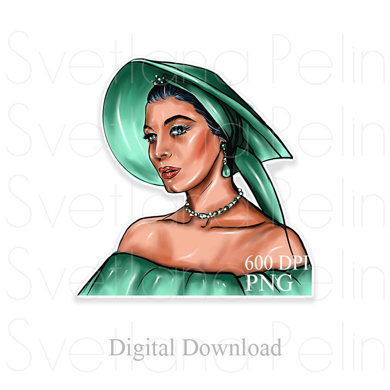 Ava Gardner, Digital Sticker, PNG, INSTANT Download