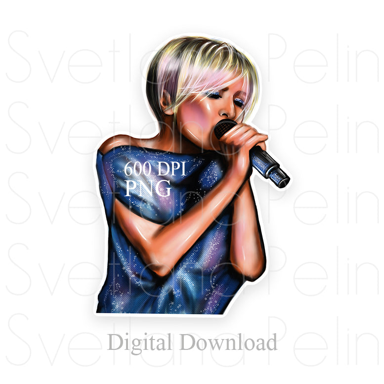 Patricia Kaas, Digital Sticker, PNG, INSTANT Download