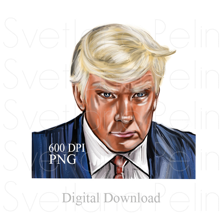 Donald Trump, Digital Sticker, PNG, INSTANT Download