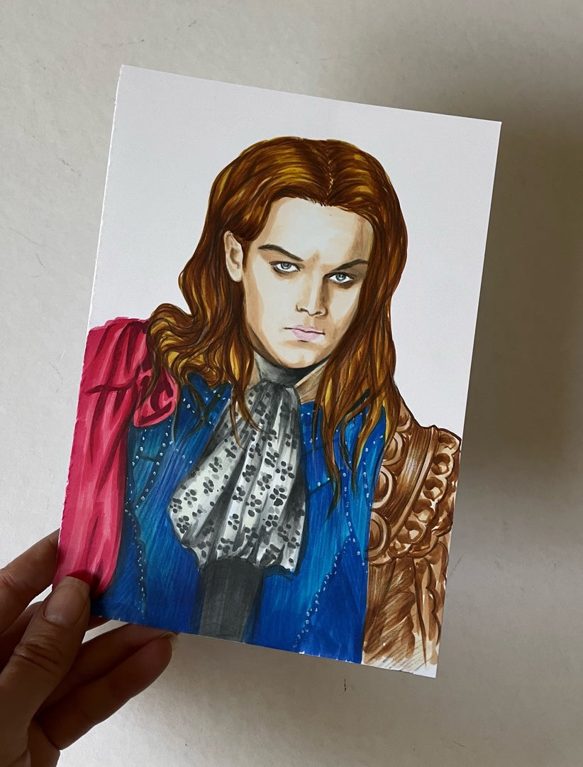 Leonardo DiCaprio, The Man in the Iron Mask, ORIGINAL Marker Drawing, Artwork by Svetlana Pelin