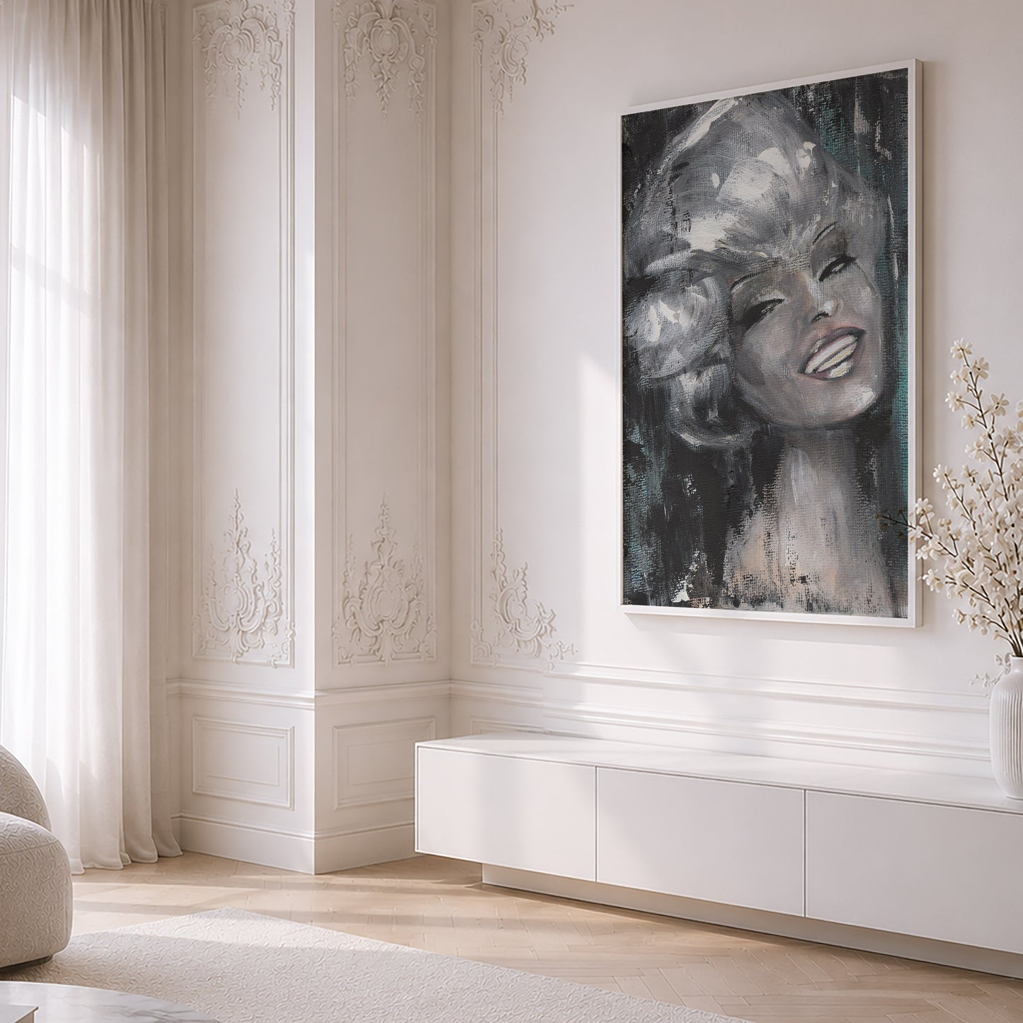 Linda Evangelista. Museum Framed Print