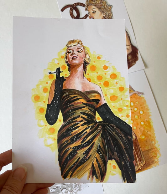 Marilyn Monroe, SYI, ORIGINAL Marker Drawing, Artwork by Svetlana Pelin